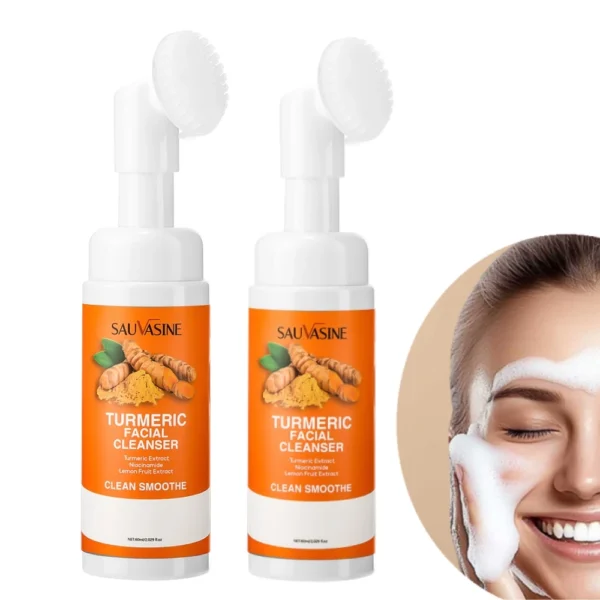 Turmeric Cleanser Moisturize Facial Brightening Skin Tone Daily Face Wash Foam